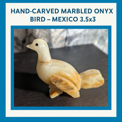  ️ Tweet Dreams Are Made of This   Hand-Carved Marbled Onyx Bird   Mexico 3.5x3