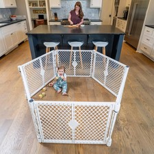 Toddleroo by North States Superyard 6 Panel Playard Baby Gate 32"-192" -
