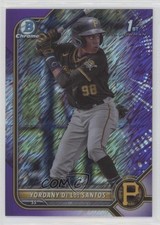 2022 Bowman Chrome Prospects Purple Shimmer Refractor Yordany De Los Santos 6fs