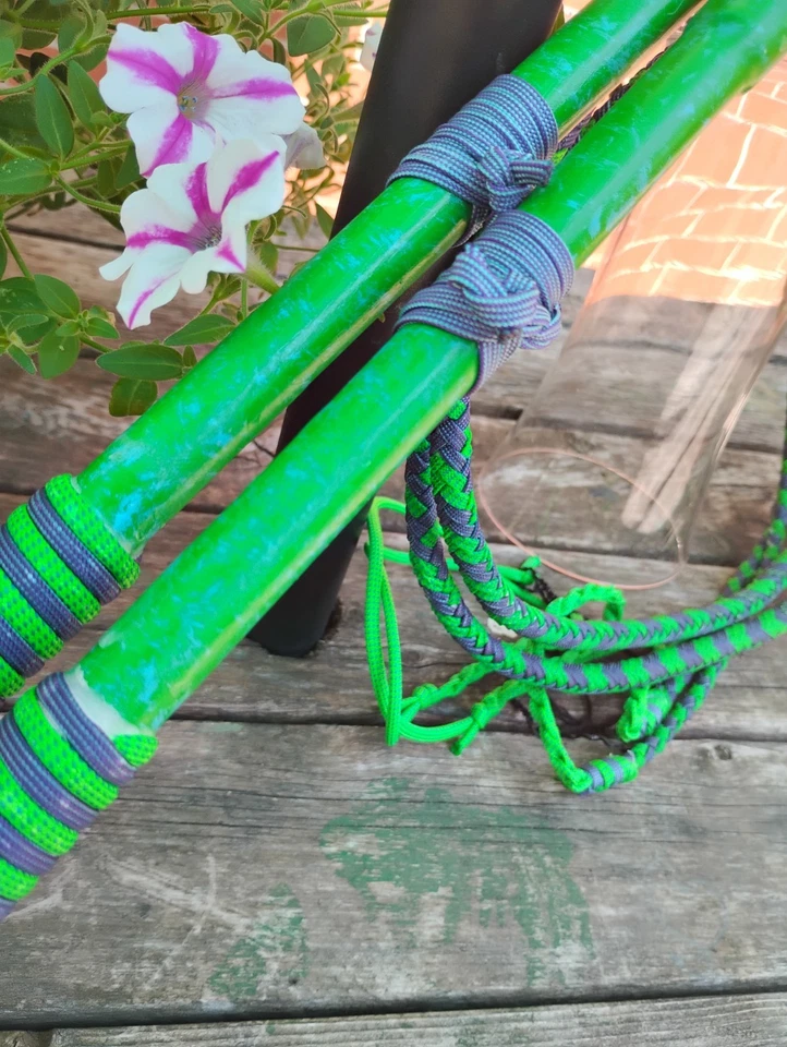 Juego de látigos, personalizado, 5 pies, verde y azul Foto 3 de 4