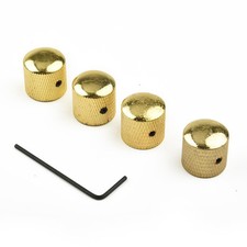 Knobs for Telecaster/Bass Guitars Chrome Domed Knurled Design