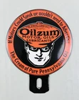 VINTAGE OILZUM MOTOR OILS LUBRICANTS PUMP STATION PORCELAIN TOPPER GAS SIGN