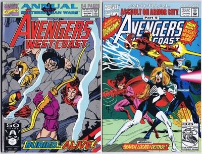 AVENGERS WEST COAST ANNUAL # 6, 7 US Comics 1991-92 HI-GRADE