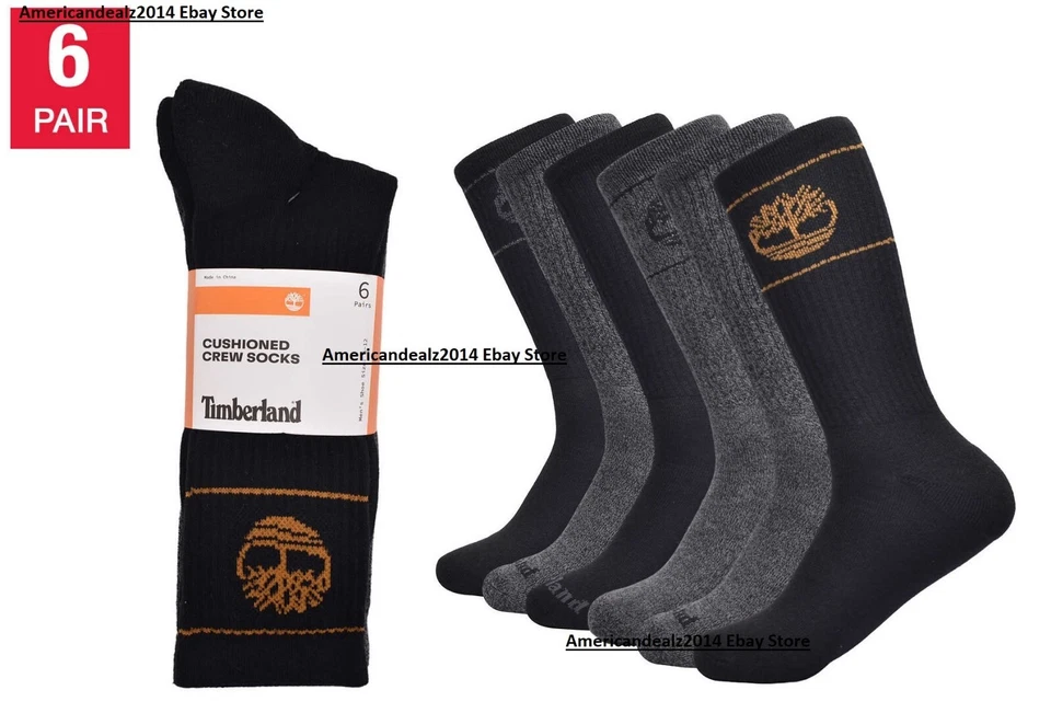 Calcetines Timberland para hombre, 6 pares - paquete múltiple * envío rápido * Foto 3 de 3