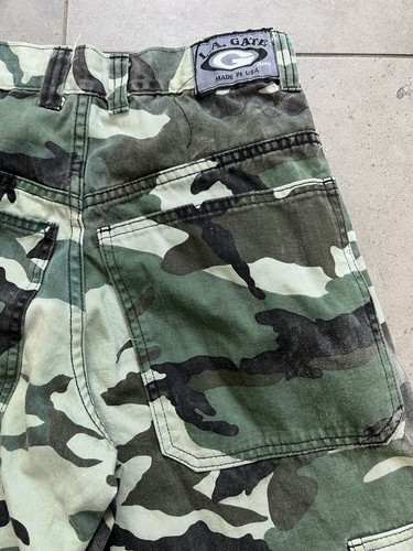 Vintage Y2K 90s LA Gate Jeans Faded Camo Made In USA Baggy Cargo Pants 29x31 - Picture 11 of 16