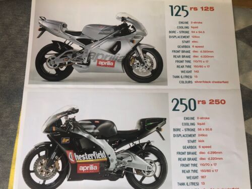 Aprilia Range Leaflet Rs250 Rs125 Etc - Picture 2 of 3