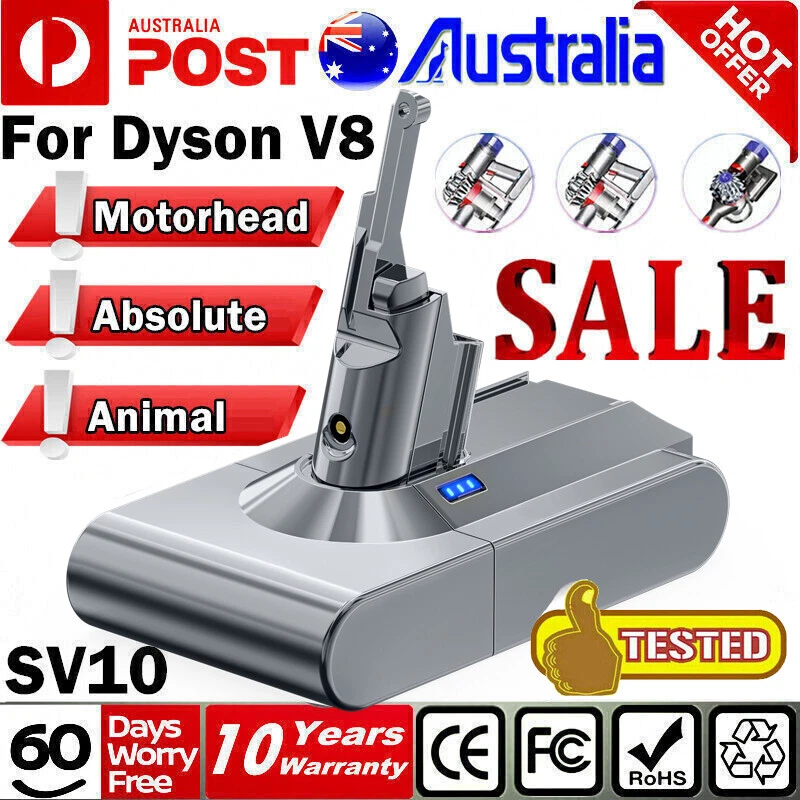 9000mAh Replacement Battery for Dyson V8 SV10 Absolute Animal Motorhead Fluffy