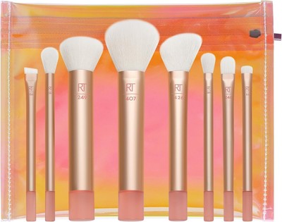 Real Techniques The Wanderer Make up Pinsel Set 8tlg Midisize Pinsel Set mit Tasche
