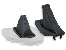 SCHALTMANSCHETTE HANDBREMSSACK FUR BMW E39 automatik 5-er LEDER NAHT BLAU