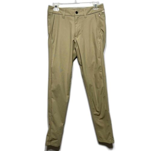 Lululemon Commission Pant Skinny Warpstreme Trench Khaki Tan Chinos Mens sz 28