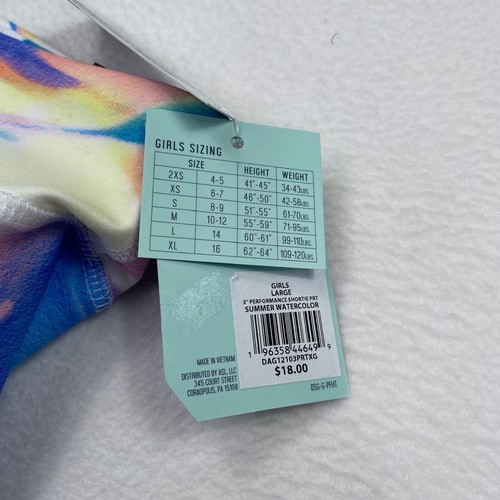 DSG Youth Girls Stride Lined Athletic Workout Shorts Size L Striped confetti - Picture 8 of 8