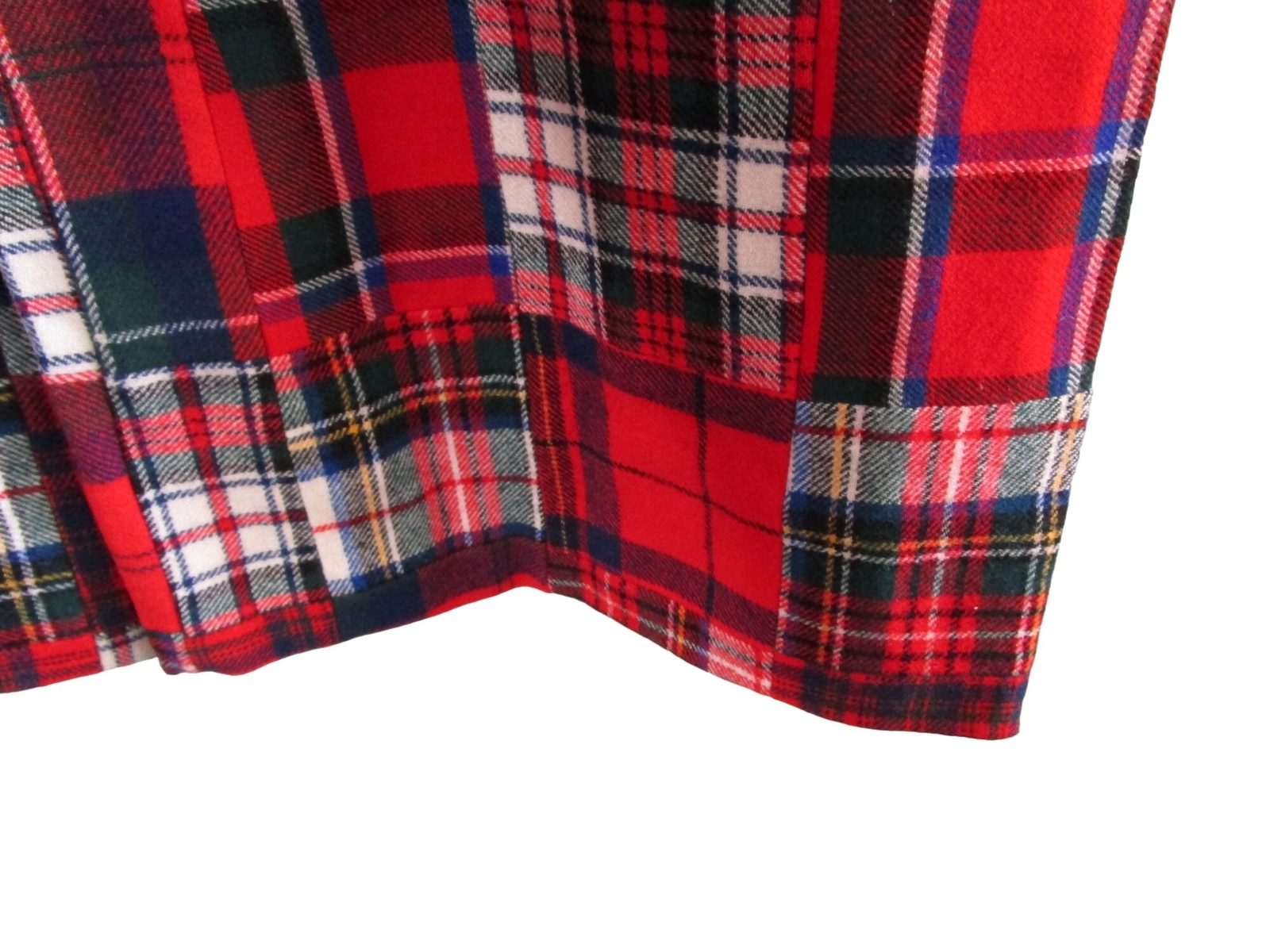 Wool Plaid Patchwork Flare Pants Lined No Tag Vin… - image 10