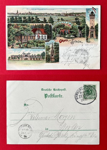 Litho AK STADE 1898 Schützenhalle, Restauration Schwarzenberg, Denkmal ( 139848