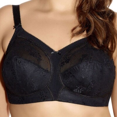GODDESS GD6040 ALICE FULL FIGURE SOFT CUP WIRELESS BRA IN BLACK SIZE 34L