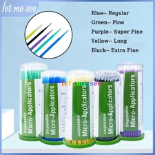 100x Dental Microbrush Disposable Micro Applicator Brush Bendable Soft Brush Tip