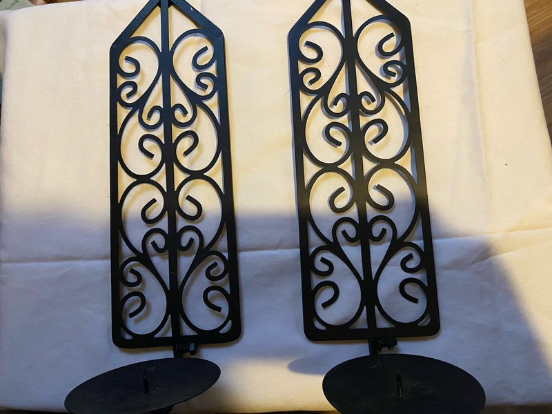 Wrought Iron Pillar Candle Sconces