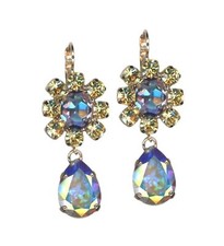 Earrings By Mariana Woman Beautiful Golden and Topaz Swarovski Crystals