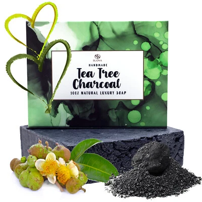 Tea Tree Oil Soap Bar - Antifungal Face & Body Wash. Organic Antibacterial Soap