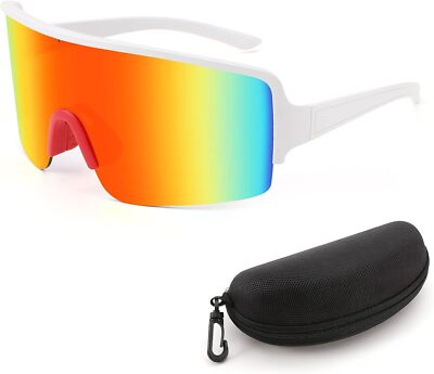 Karsaer Vision Neon Visor Shield Wrap Around Orange Mirror/White Frame 