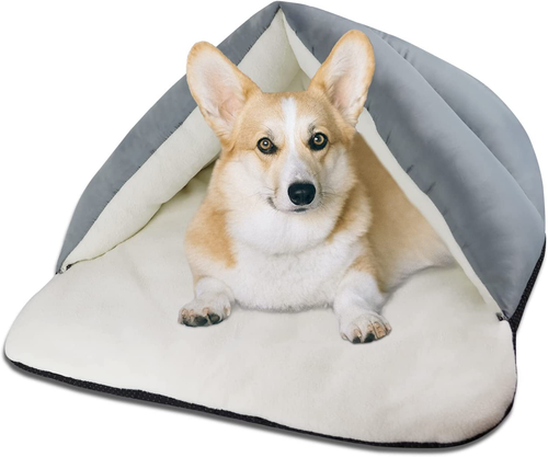 Pet House, Cave Bed for Small Medium Dog Cat, Ultra Soft Polar Fleece Dog Bed, W - Picture 2 of 8