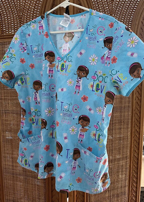 Disney Character Doc McStuffins Scrub Top XL Cute Fun Nurse Tech