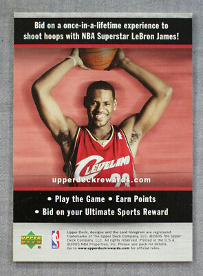 Lebron James 2004-05 Upper Deck Rewards Earn Points Insert Basketball Card Mint