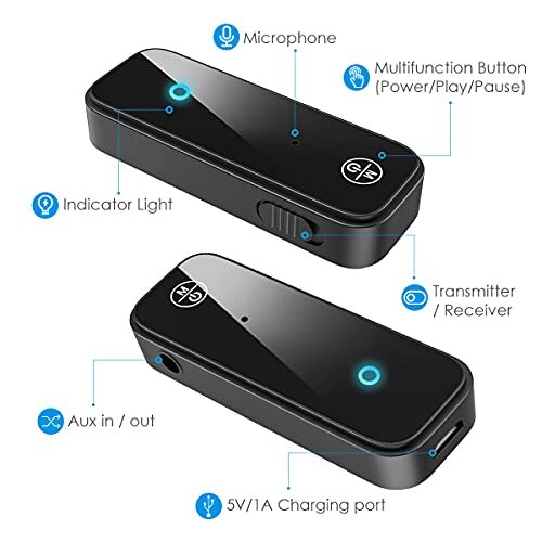 Adaptador inalámico para coche con transmisor y receptor Bluetooth - Imagen 5 de 7