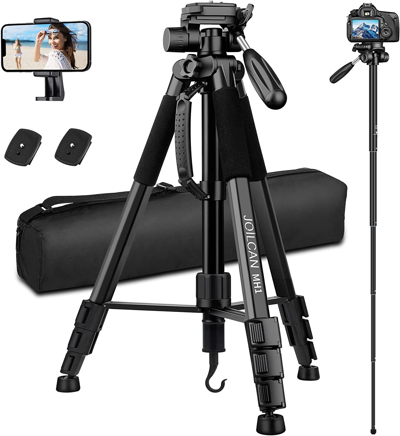 JOILCAN 72" Camera Tripod - Red