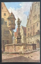 1936 Rothenburg Germany Picture Postcard Cover To Schiedam St Georgsbrunnen