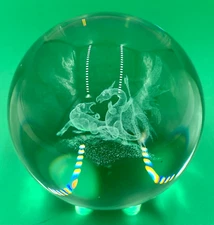 Dragons Laser Etched 3 inch Clear Glass Ball