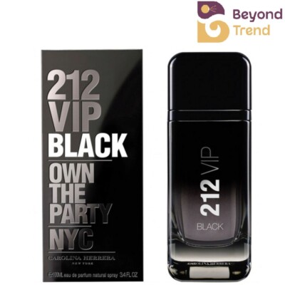 212 VIP BLACK  By Carolina Herrera For Men EDP Spray 3.4/3.3 oz New In   Box
