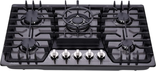30 Inch Gas Cooktop, 5 Burners Built-In Gas Stovetop Stainless Steel LPG/NG Conv - Picture 2 of 7