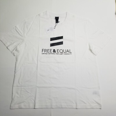 'Free & Equal' White T-Shirt XL 