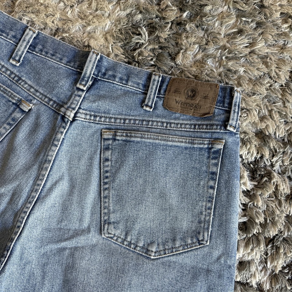 Vintage Wrangler Workwear Shorts Mens 34 Blue Denim Wide Loose Jorts