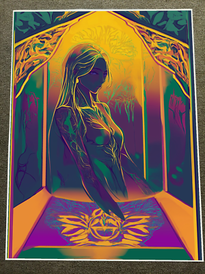 Psychedelic Art Nouveau Woman with Golden Halo - Poster 18x24in | eBay
