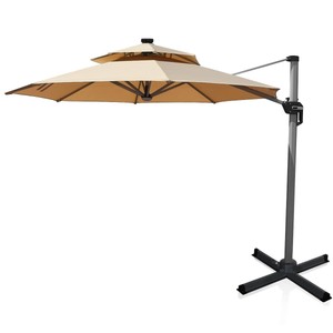 Cantilever Umbrella Offset Patio Shade 360 Degree Rotation Solar Led Lights 12ft 313085683670 Ebay