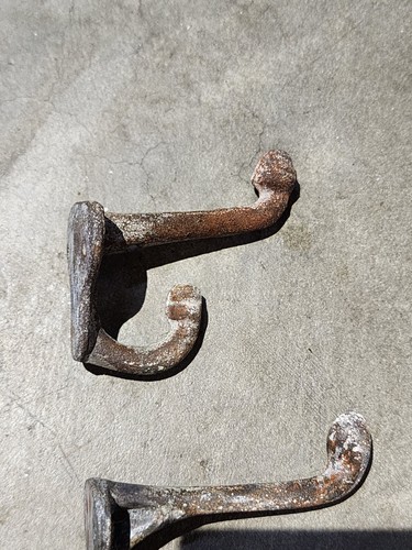 Old Style Double Wall Hooks Cast Iron 2 3/4" Home Decor Rustic Farmhouse EACH - Picture 13 of 17