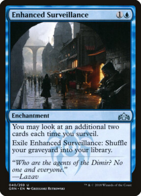MTG Magic GRN Guilds of Ravnica - 1x EN NM 040 U Enhanced Surveillance