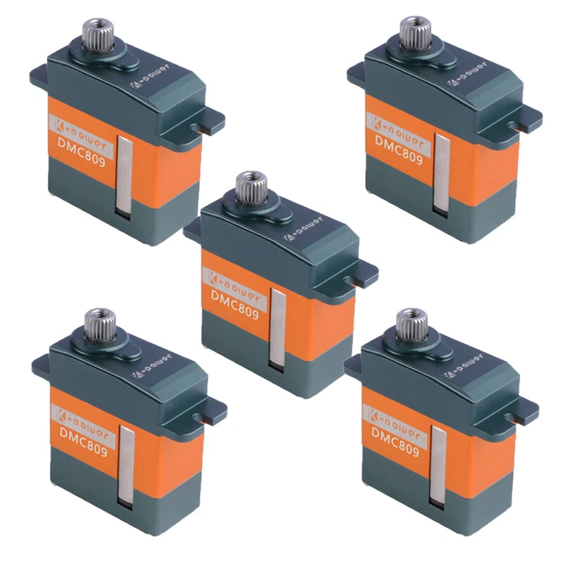 5 Stück K-Power DMC809 Metallgehäuse Metallgetriebe kernloses Digitalservo für Trex 450 V3