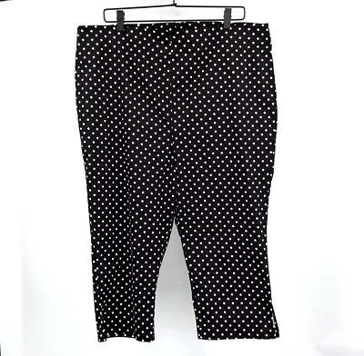 Unique Vintage High-Waisted Retro Capris Pants Size 2x/18 BlackWhite Polka Dot