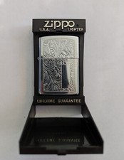 1993 Zippo Lighter Embossed Engraved Monogrammed Made in USA Venetian Scroll