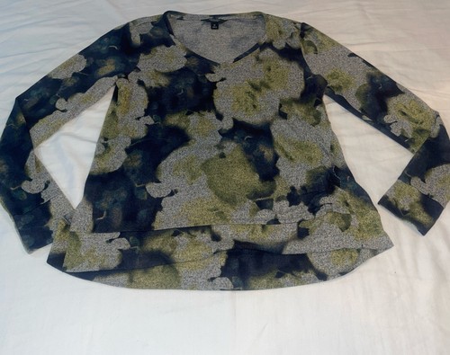 Simply Vera-VeraWang Women's Long Sleeve Top Blue/Green/Gray Tie Dyed- Medium - Picture 8 of 12
