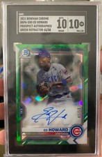 2021 Bowman Chrome Sapphire Ed Howard Prospect Autograph Green /50 SGC 10