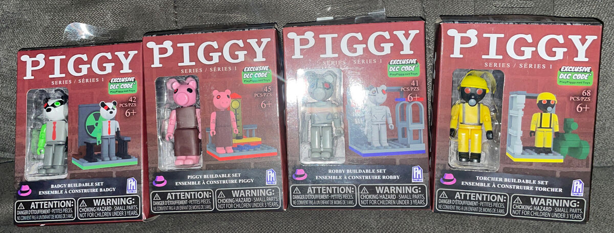 PIGGY🐷Roblox Series 1*PIGGY*ROBBY*BADGY*TORCHER Buildable Sets W/Excl DLC  Codes