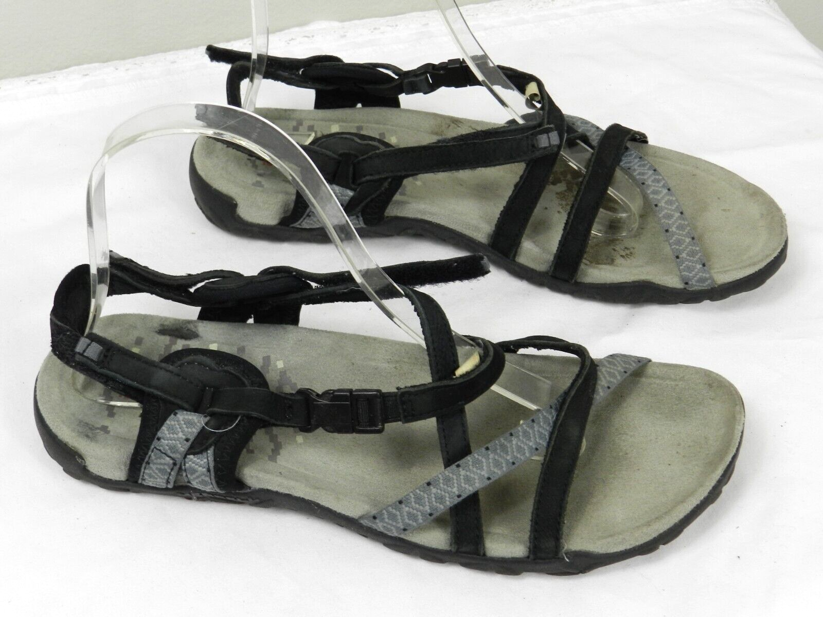 Merrell sandalo donna 8 nero punta aperta slingback casual pelle