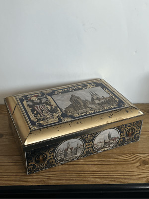 German Biscuit Cookie Tin-Ltd. Ed. 1998 Lambertz Featuring Erfurt Cathedral 14x9