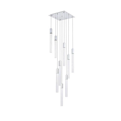 Elegant Lighting Weston 9-Light Modern Metal and Crystal Pendant in Chrome - Picture 3 of 8