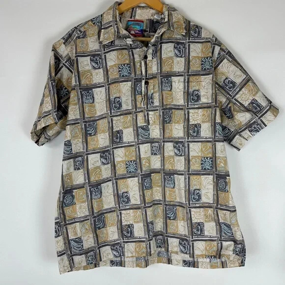 VTG Reyn Spooner Joe Kealoha’s Hawaiian Popover Shirt Mens L Sun and Citrus View 2
