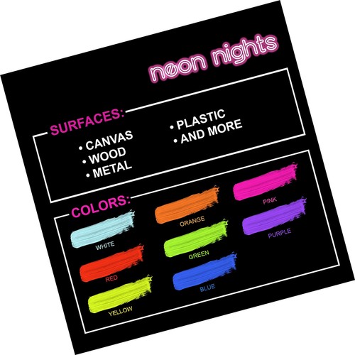 Premium Glow in the Dark Acrylfarbe Set von Neon Nights - 8er Set Professi... - Bild 5 von 6