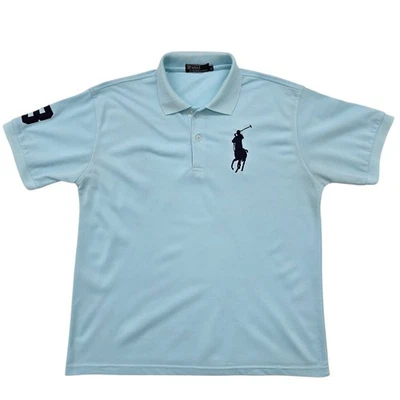 Polo Ralph Lauren Herren Poloshirt hellblau bestickt Baumwolle M gebraucht - Bild 1 von 4